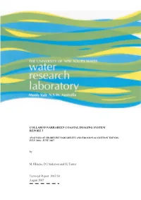 (2007) Collaroy-Narrabeen Coastal Imaging System Report 3, Analysis