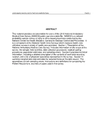 2010 National Ambulatory Medical Care Survey Public Use Data File