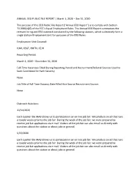 ANNUAL EEO PUBLIC FILE REPORT | March 1, 2020 – Dec 31, 2020