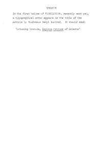 ERRATL;'M in the First Volume of FLORILEGI L.JM, Recently Sent You, a Typographical Error Appears in the Title of the Article By