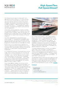 High Speed Two: Full Speed Ahead?