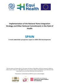 Implementation of the National Roma Integration Strategy and Other National Commitments in the Field of Health