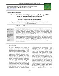 Isolation, Characterization of Phytase Producing Bacillus Sps Nbtrs6 from the Rhizospere Soil of Nbt Cotton Field