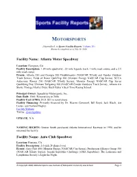Motorsports (Appendix 6)