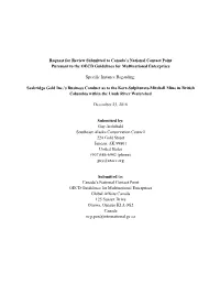 Request for Review Submitted to Canada's National Contact Point