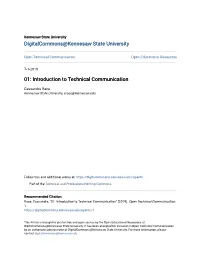 01: Introduction to Technical Communication