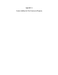Course Outlines for New Courses in Program