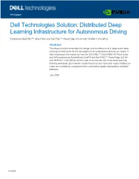Distributed Deep Learning Infrastructure for Autonomous Driving