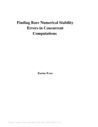 Finding Rare Numerical Stability Errors in Concurrent Computations