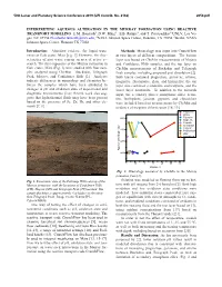 INTERPRETING AQUEOUS ALTERATION in the MURRAY FORMATION USING REACTIVE TRANSPORT MODELING E.M. Hausrath1, D.W. Ming2 , E.B. Rampe2, and T