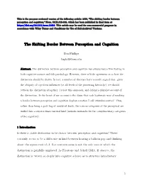 The Shifting Border Between Perception and Cognition,” Nous, 53(2),316-346, Which Has Been Published in Final Form At