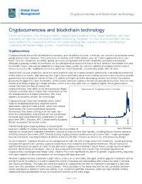 Cryptocurrencies and Blockchain Technology