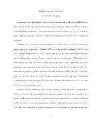 Introduces the Maximum Score Estimator
