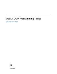 Webkit DOM Programming Topics