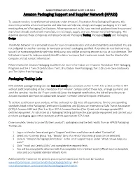 Amazon Packaging Support and Supplier Network (APASS)