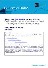 Explaining Job Polarization: Routine-Biased Technological Change and Offshoring