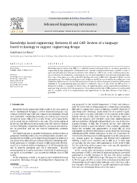 Knowledge Based Engineering: Between AI and CAD