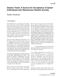 Muhsin Hendricks: Islamic Texts: a Source for Acceptance of Queer