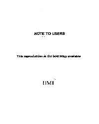 Note to Users