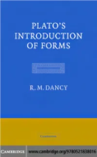 Plato's Introduction of Forms