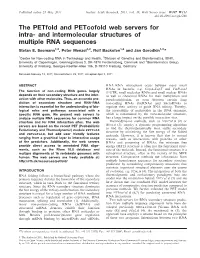 The Petfold and Petcofold Web Servers for Intra- and Intermolecular Structures of Multiple RNA Sequences Stefan E