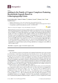 Adding to the Family of Copper Complexes Featuring Borohydride Ligands Based on 2-Mercaptopyridyl Units