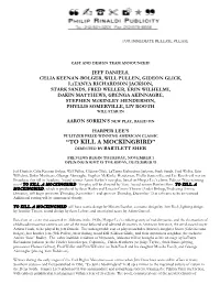 Announcing to KILL a MOCKINGBIRD
