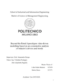 Beyond the Retail Apocalypse: Data-Driven Modelling Based on an Econometric Analysis of Industry's Drivers and Trends