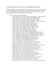 Courses That Have Been Reviewed by University of Redlands School of Business