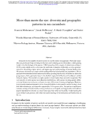 Diversity and Geographic Patterns in Sea Cucumbers