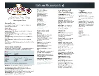 Itailian Menu