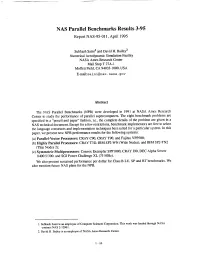 NAS Parallel Benchmarks Results 3-95