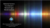 National Science Foundation's Research.Gov Modernization