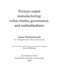 Persian Carpet Manufacturing: Value Chains, Governance, and Embeddedness