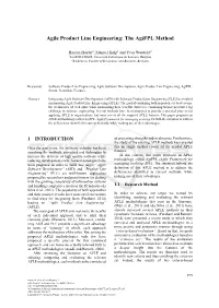 Agile Product Line Engineering: the Agifpl Method