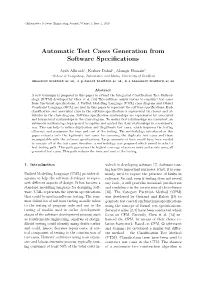 Automatic Test Cases Generation from Software Specifications
