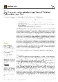 Grid Frequency and Amplitude Control Using DFIG Wind Turbines in a Smart Grid