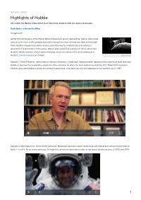 Highlights of Hubble Scientists Tell Nature Video About Their Favourite Moment with the Space Telescope