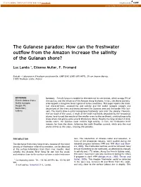 How Can the Freshwater Outflow from the Amazon Increase the Salinity of the Guianan Shore?