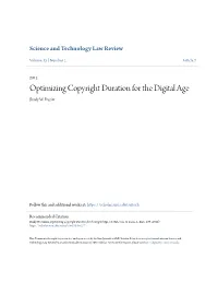 Optimizing Copyright Duration for the Digital Age Brady W