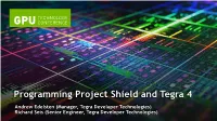 Programming Project SHIELD & Tegra 4
