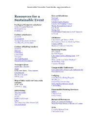 Resources for a Sustainable Event
