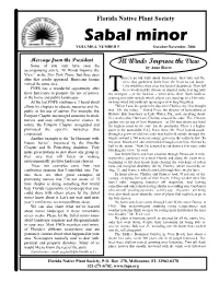 Sabal Minor VOLUME 6, NUMBER 5 October-November, 2004