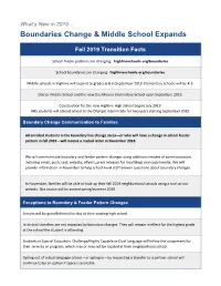 Boundaries Change & Middle School Expands