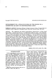 Development of a Sphagnum Bog on the Floor of a Sandstone Quarry in Northeastern Ohio1