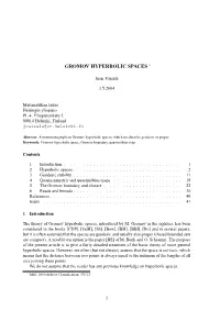 Gromov Hyperbolic Spaces ∗