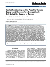Habitat Partitioning and Its Possible Genetic Background Between Two Sympatrically Distributed Eel Species in Taiwan