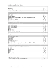 KS4 Courses Booklet - Index