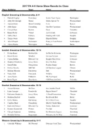 2017 State Horse Show Results by Class