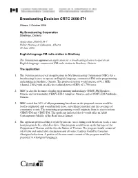 Broadcasting Decision CRTC 2006-571